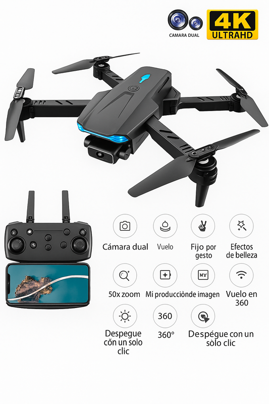 Dron Dual Ultra 4K: Dos cámaras, el doble de emoción 🎥🚁”